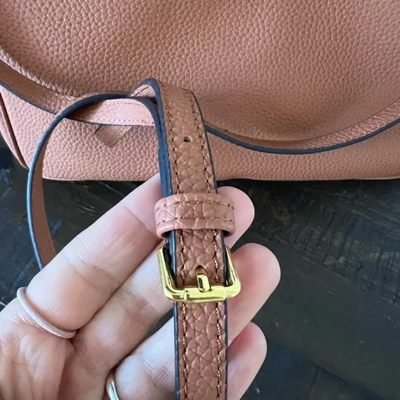 Tan Structured Satchel with Gold Hardware - Picture 7 of 11